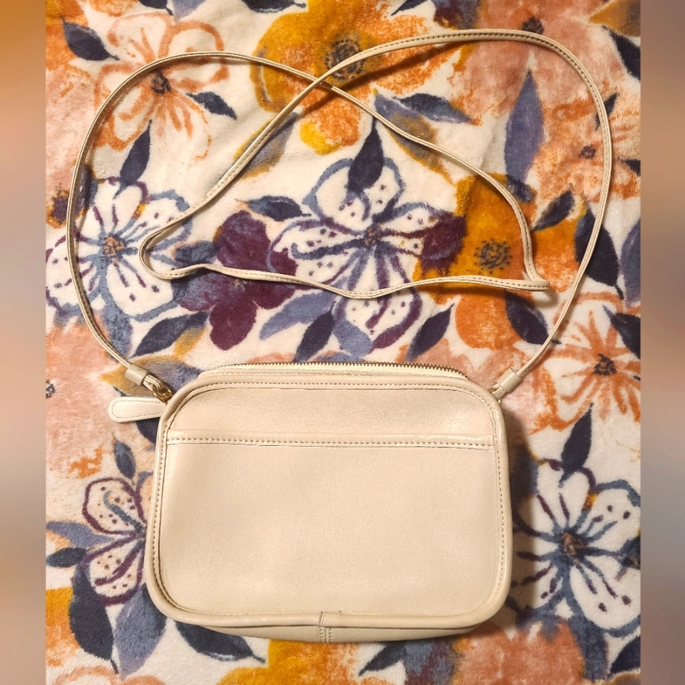 Cream Leather Crossbody
